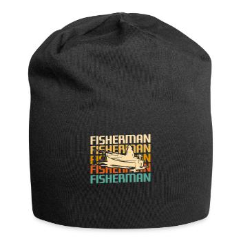 Retro Vintage Classic Fisherman Fishing - Jersey Beanie - black - Front