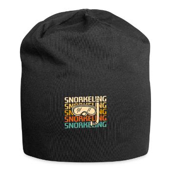 Retro Vintage Classic Snorkeling Snorkeler - Jersey Beanie - black - Front