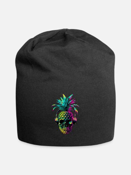 EDM Musik Rave Festival Ananas Techno - Jersey-Beanie - Schwarz