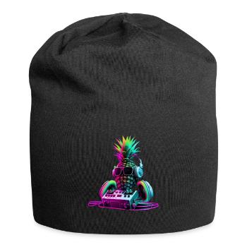 EDM Music Rave Festival Pineapple Techno - Jersey Beanie - black - Front