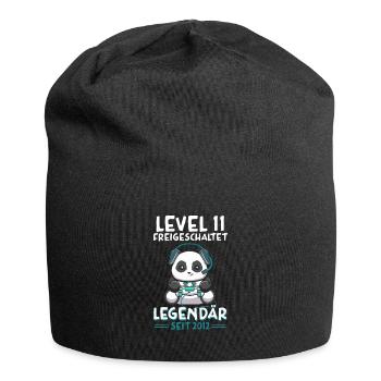 Level 11 Jahre Geburtstagsshirt Panda Gamer 2013 - Jersey-Beanie - Schwarz - Vorne