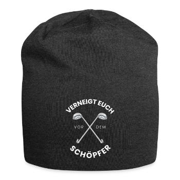 Verneigt Euch vor dem Schöpfer Fun - Jersey-Beanie - Anthrazit - Vorne