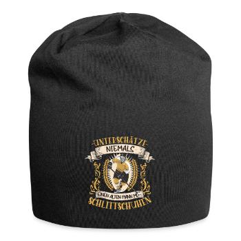 Eishockey Eishockeyspieler Schlittschuhe Geschenk - Jersey-Beanie - Schwarz - Vorne