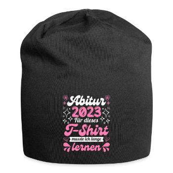 Abitur 2023 musste lange lernen Abitur - Jersey-Beanie - Schwarz - Vorne