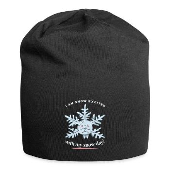 Je suis excité par ma journée de neige! Neige Hiver - Bonnet en jersey - noir - Devant