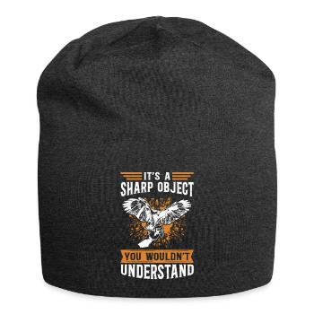 Falkner Falken Jagd Falknerei Beizjagd Geschenk - Jersey-Beanie - Anthrazit - Vorne