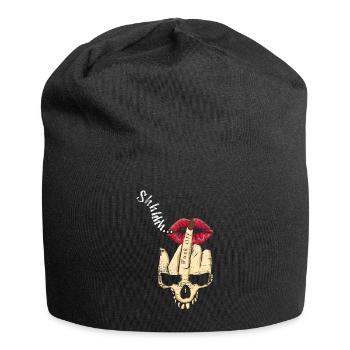 Internationaler Frauentag Fingerskelett Feministin - Jersey-Beanie - Schwarz - Vorne