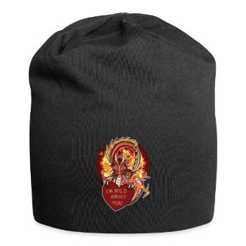 dragon wyverne dragon Cadeau de cœur de la Saint-Valentin - Bonnet en jersey - noir - Devant
