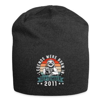 Les légendes sont nées en septembre 2011 paresseux défectueux - Bonnet en jersey - charbon - Devant