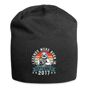 Legends Were Born In September 2017 Faultier Sloth - Jersey Beanie - black - Front