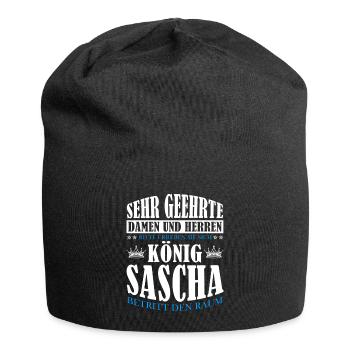 Sascha Namensshirt mit lustigem König Spruch - Jersey-Beanie - Schwarz - Vorne