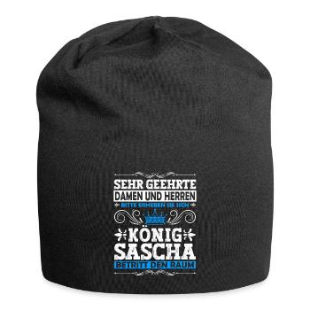 Sascha Namensshirt mit lustigem König Spruch - Jersey-Beanie - Schwarz - Vorne