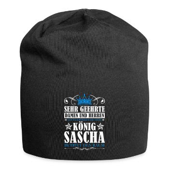 Sascha Namensshirt mit lustigem König Spruch - Jersey-Beanie - Schwarz - Vorne