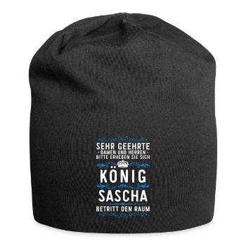 Sascha Namensshirt mit lustigem König Spruch - Jersey-Beanie - Schwarz - Vorne