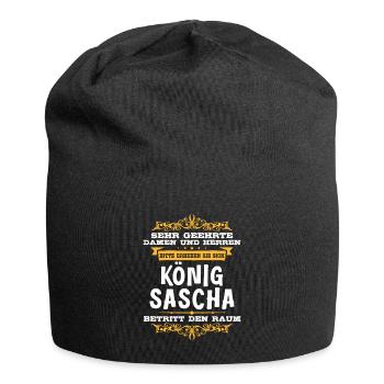 Sascha Namensshirt mit lustigem König Spruch - Jersey-Beanie - Schwarz - Vorne