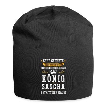 Sascha Namensshirt mit lustigem König Spruch - Jersey-Beanie - Schwarz - Vorne