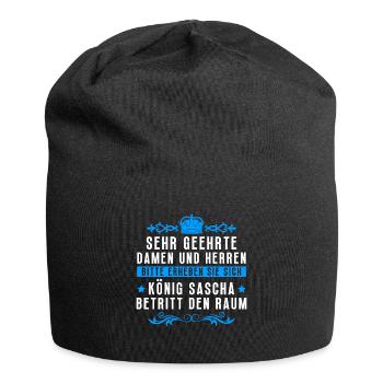 Sascha Namensshirt mit lustigem König Spruch - Jersey-Beanie - Schwarz - Vorne