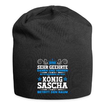 Sascha Namensshirt mit lustigem König Spruch - Jersey-Beanie - Schwarz - Vorne