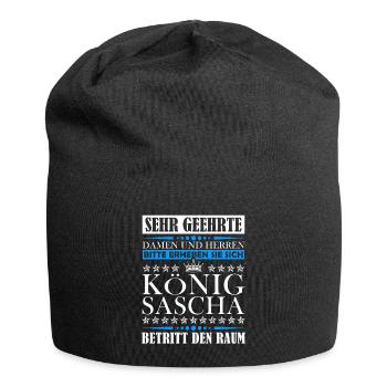 Sascha Namensshirt mit lustigem König Spruch - Jersey-Beanie - Schwarz - Vorne