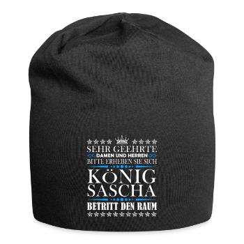 Sascha Namensshirt mit lustigem König Spruch - Jersey-Beanie - Schwarz - Vorne