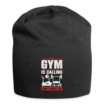 The Gym Is Calling And I Must Go - Jersey Beanie - black - Front