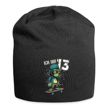 Kinder Geburtstag 13 Jahre - Skater Affe - Jersey-Beanie - Schwarz - Vorne
