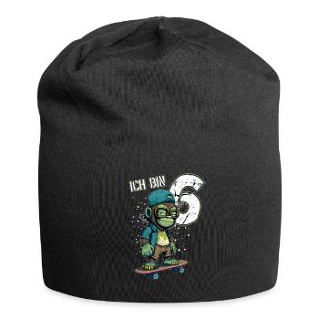 Kinder Geburtstag 6 Jahre - Skater Affe - Jersey-Beanie - Schwarz - Vorne