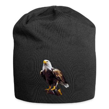 Conception polygonale cool avec un pygargue à tête blanche - Bonnet en jersey - noir - Devant