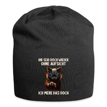 Ihr seid doch wieder ohne Aufsicht ich merk das - Jersey-Beanie - Schwarz - Vorne