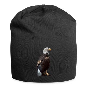 Conception polygonale cool avec un pygargue à tête blanche - Bonnet en jersey - noir - Devant