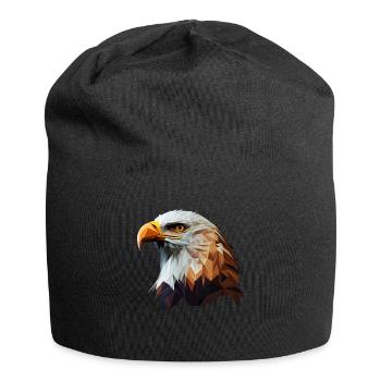 Conception polygonale cool avec un pygargue à tête blanche - Bonnet en jersey - noir - Devant