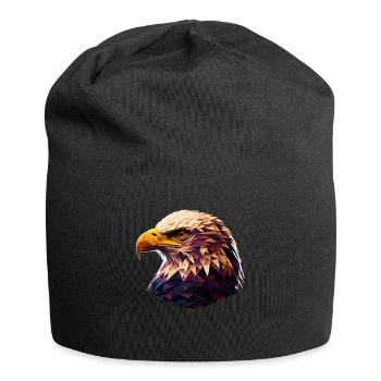 Conception polygonale cool avec un pygargue à tête blanche - Bonnet en jersey - noir - Devant