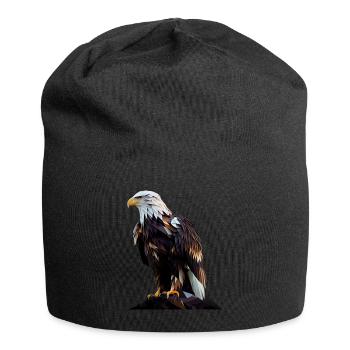 Conception polygonale cool avec un pygargue à tête blanche - Bonnet en jersey - noir - Devant