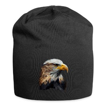 Conception polygonale cool avec un pygargue à tête blanche - Bonnet en jersey - noir - Devant