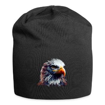 Conception polygonale cool avec un pygargue à tête blanche - Bonnet en jersey - noir - Devant