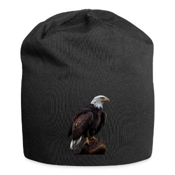 Conception polygonale cool avec un pygargue à tête blanche - Bonnet en jersey - noir - Devant