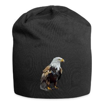 Conception polygonale cool avec un pygargue à tête blanche - Bonnet en jersey - noir - Devant