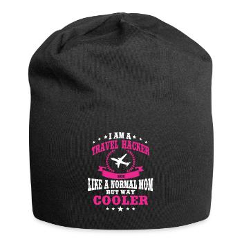 Travel Hacker Mutter - Jersey-Beanie - Schwarz - Vorne