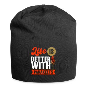 Das Leben Ist Besser Mit Sittichen - Jersey-Beanie - Schwarz - Vorne