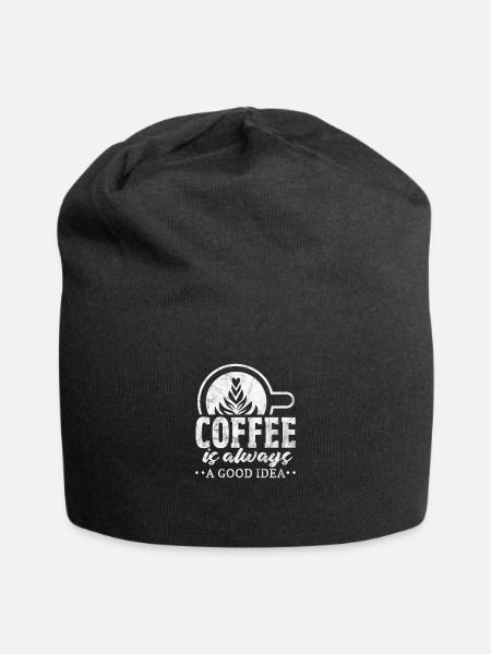 Kaffee - Jersey-Beanie - Schwarz
