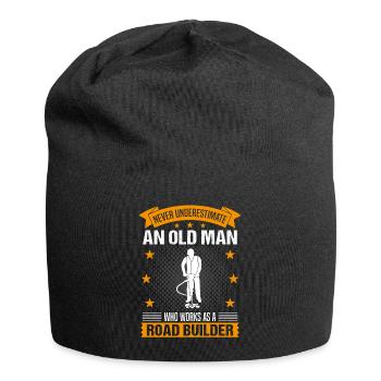 Road Builder Old Man Quote Men's Gift - Jersey Beanie - black - Front