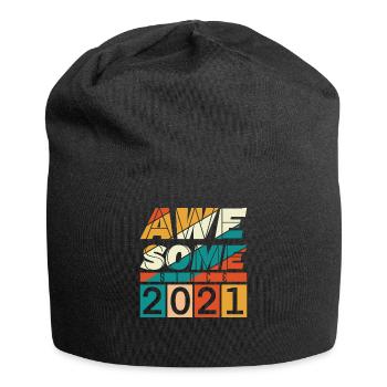 2021 Geboren Geburtstag Geburtsjahr Vintage - Jersey-Beanie - Schwarz - Vorne