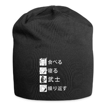Manger, dormir, samouraï répéter le cadeau du samouraï - Bonnet en jersey - noir - Devant