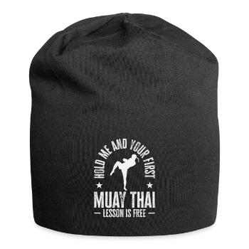 Muay Thai Trainer Kickboxing Instruktor Kampfsport - Jersey-Beanie - Schwarz - Vorne