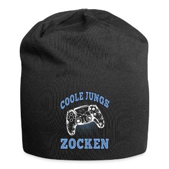 Coole Jungs zocken Videospiele Gamer Gaming Zocker - Jersey-Beanie - Schwarz - Vorne