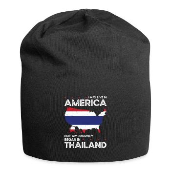 Geboren Thai Thailand Amerikanisch USA - Jersey-Beanie - Schwarz - Vorne