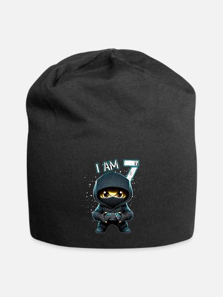 Children birthday 7 years - video games and gamers - Jersey Beanie - black