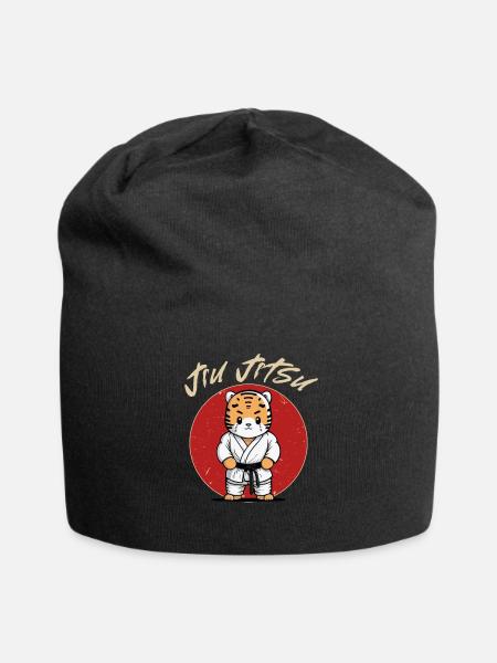 BJJ MMA Tiger - Lustiges Jiu Jitsu Grappling - Jersey-Beanie - Schwarz