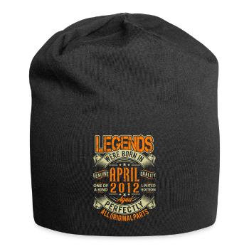 2012 April Geburtstag Legende - Jersey-Beanie - Schwarz - Vorne