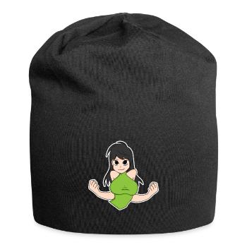 Anime - Jersey-Beanie - Schwarz - Vorne